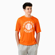 Baseball Short Sleeve Performance Tee - I'd Rather Be Playing Baseball Distressed