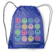 Volleyball Drawstring Backpack - Volleyball Makes Me Happy