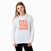 Softball Long Sleeve Performance Tee - Hey Batter Batter