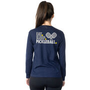 Pickleball Tshirt Long Sleeve - Eat. Sleep. Pickleball (Back Design)