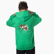 Wrestling Hooded Sweatshirt - Wrestling Reindeer (Back Design)