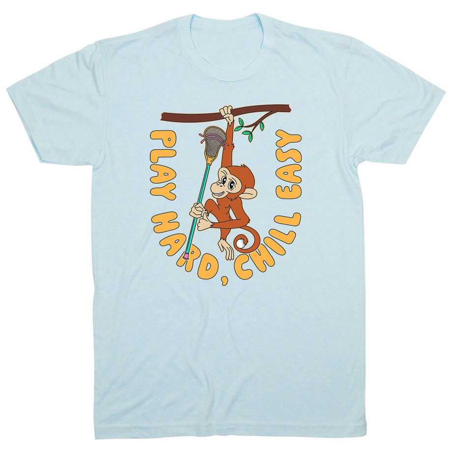 Guys Lacrosse Short Sleeve T-Shirt - Play Hard, Chill Easy