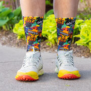 Basketball Graphic Flex Mid-Calf Socks - Graffiti Wall
