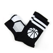 Basketball Woven Mid-Calf Socks - Ball (Black/White)