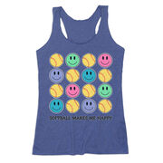 Softball Women's Everyday Tank Top - Softball Makes Me Happy
