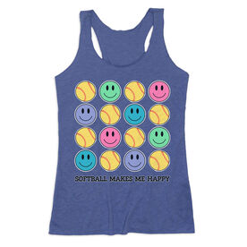Softball Women's Everyday Tank Top - Softball Makes Me Happy