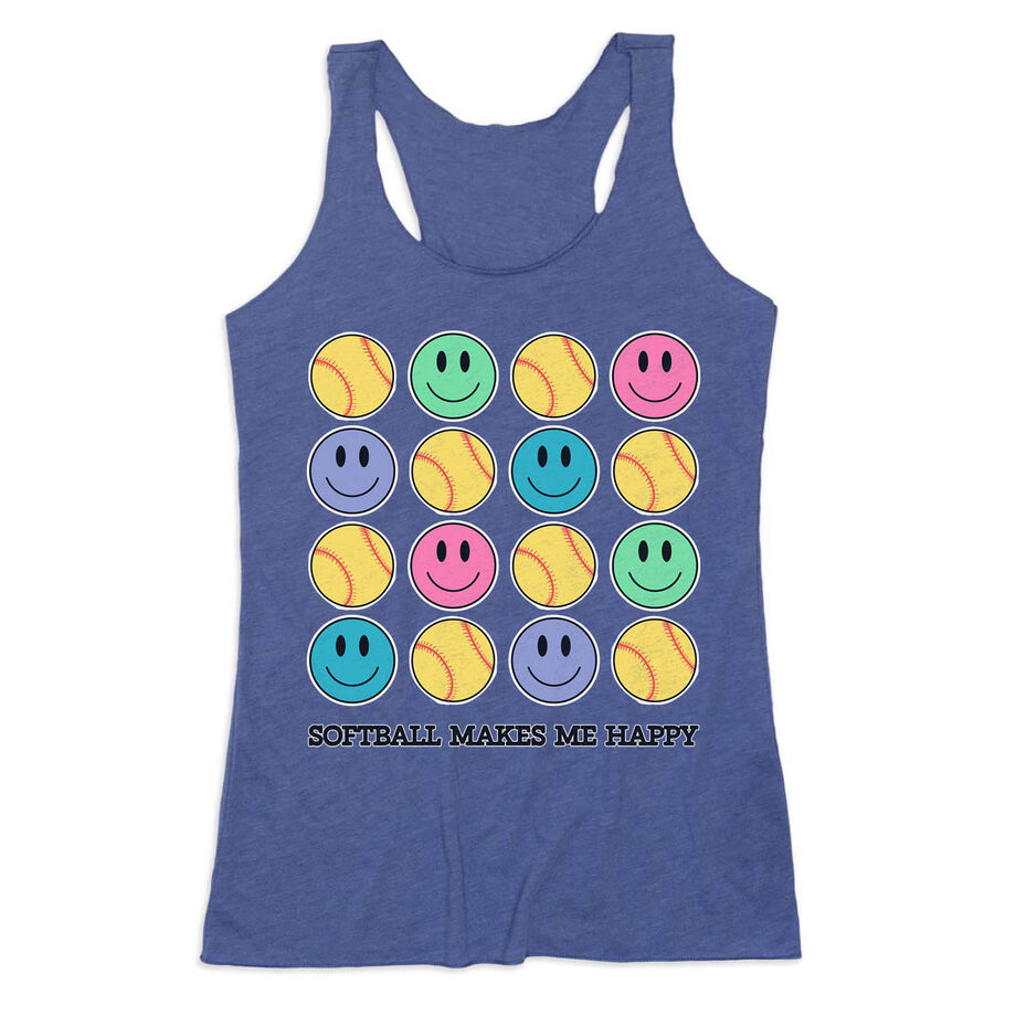 Softball Women's Everyday Tank Top - Softball Makes Me Happy