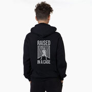 Guys Lacrosse Hooded Sweatshirt - Raised In The Cage (Back Design)