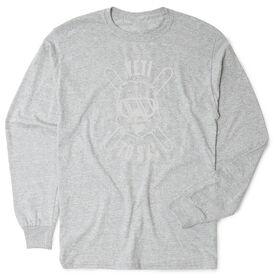 Skiing Tshirt Long Sleeve - Yeti To Ski [Adult X-Large/Gray] - SS
