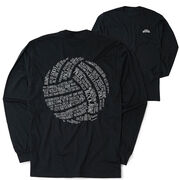 Volleyball Tshirt Long Sleeve - Volleyball Words (Back Design)