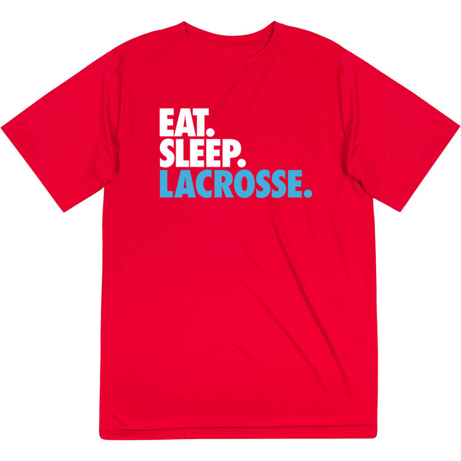 Lacrosse Short Sleeve Performance Tee - Eat. Sleep. Lacrosse. - Personalization Image