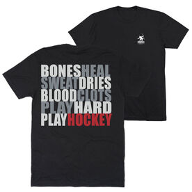Hockey Short Sleeve T-Shirt - Bones Saying (Back Design)