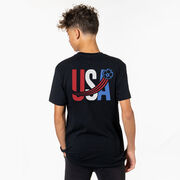 Soccer Short Sleeve T-Shirt - USA Patriotic (Back Design)