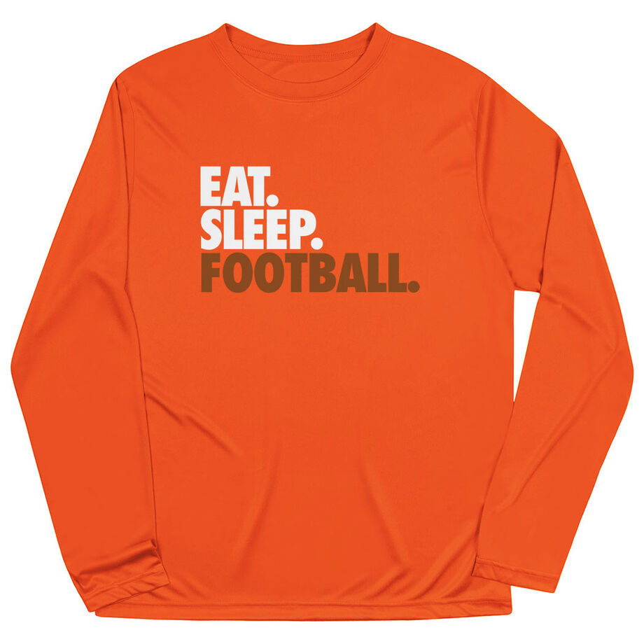 Football Long Sleeve Performance Tee - Eat. Sleep. Football.