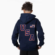 Hockey Hooded Sweatshirt - USA Gold (Back Design)