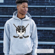 Hockey Hooded Sweatshirt - Hockey Helmet Skull