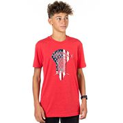 Guys Lacrosse Short Sleeve T-Shirt - Patriotic Stick