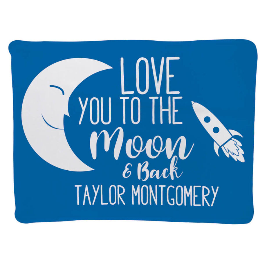 Personalized Baby Blanket - To The Moon And Back - Personalization Image