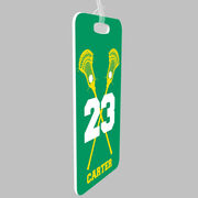 Guys Lacrosse Bag/Luggage Tag - Personalized Guys Crossed Sticks