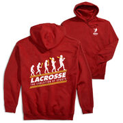 Guys Lacrosse Hooded Sweatshirt - Evolution of Lacrosse (Back Design)