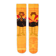 Woven Knee-High Socks - Gobbles Turkey