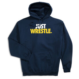 Wrestling Hooded Sweatshirt - Just Wrestle [Youth Large/Navy] - SS