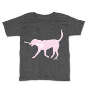 Girls Lacrosse Toddler Short Sleeve Tee - Lula the Lax Dog (Pink)