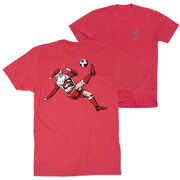 Soccer Short Sleeve T-Shirt - Soccer Santa (Back Design)
