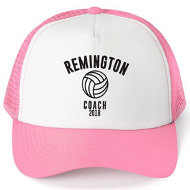 Volleyball Trucker Hat - Team Name Coach With Curved Text