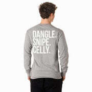 Hockey Tshirt Long Sleeve - Dangle Snipe Celly Words (Back Design)