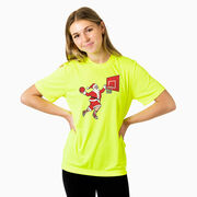 Basketball Short Sleeve Performance Tee - Slam Dunk Santa