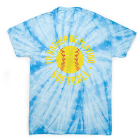 Softball Short Sleeve T-Shirt - Rather Be Playing Softball Distressed Tie Dye