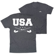 Field Hockey Short Sleeve T-Shirt - USA(Back Design)