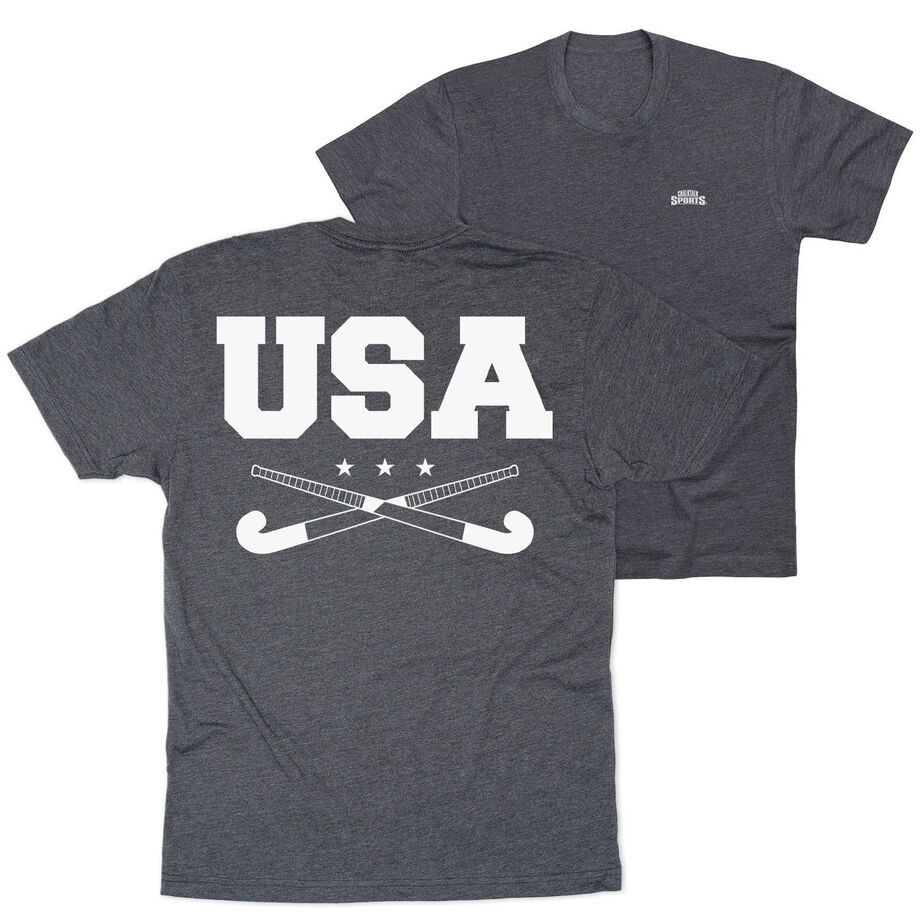 Field Hockey Short Sleeve T-Shirt - USA(Back Design)