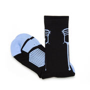 Guys Lacrosse Woven Mid-Calf Socks - Single Stick (Black/Carolina Blue)