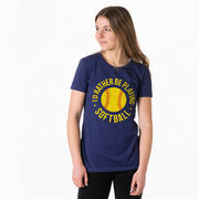 Softball Women's Everyday Tee - I'd Rather Be Playing Softball Distressed