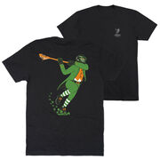 Guys Lacrosse Short Sleeve T-Shirt - Lacrosse Leprechaun (Back Design)