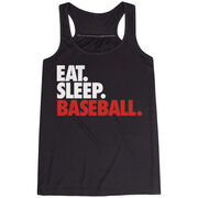 Baseball Flowy Racerback Tank Top - Eat Sleep Baseball (Bold Text)