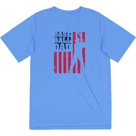 Baseball Short Sleeve Performance Tee - Baseball Dad American Flag