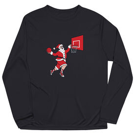 Basketball Long Sleeve Performance Tee - Slam Dunk Santa