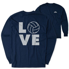 Volleyball Tshirt Long Sleeve - Volleyball Love (Back Design)