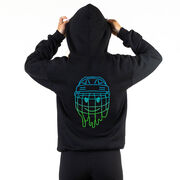 Hockey Hooded Sweatshirt - Have An Ice Day Smiley (Back Design)