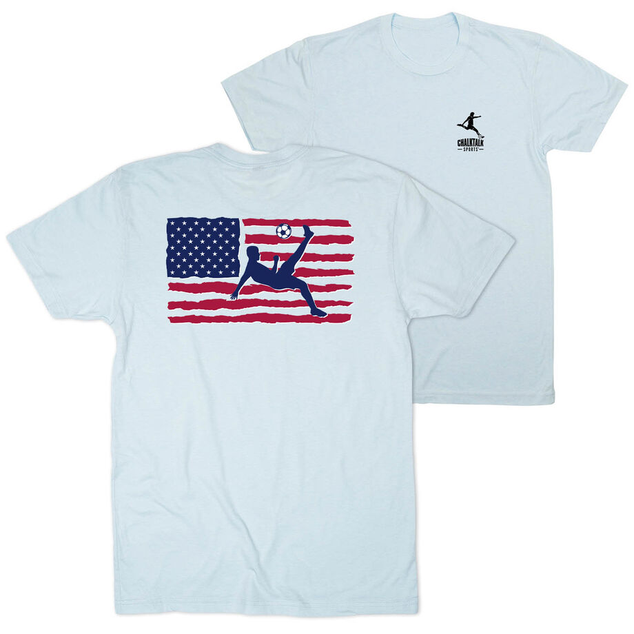 Soccer Short Sleeve T-Shirt - Guys Soccer Land That We Love (Back Design)