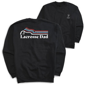 Guys Lacrosse Crewneck Sweatshirt - Lacrosse Dad Sticks (Back Design)