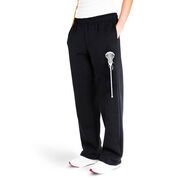 Girls Lacrosse Fleece Sweatpants - Large Stick