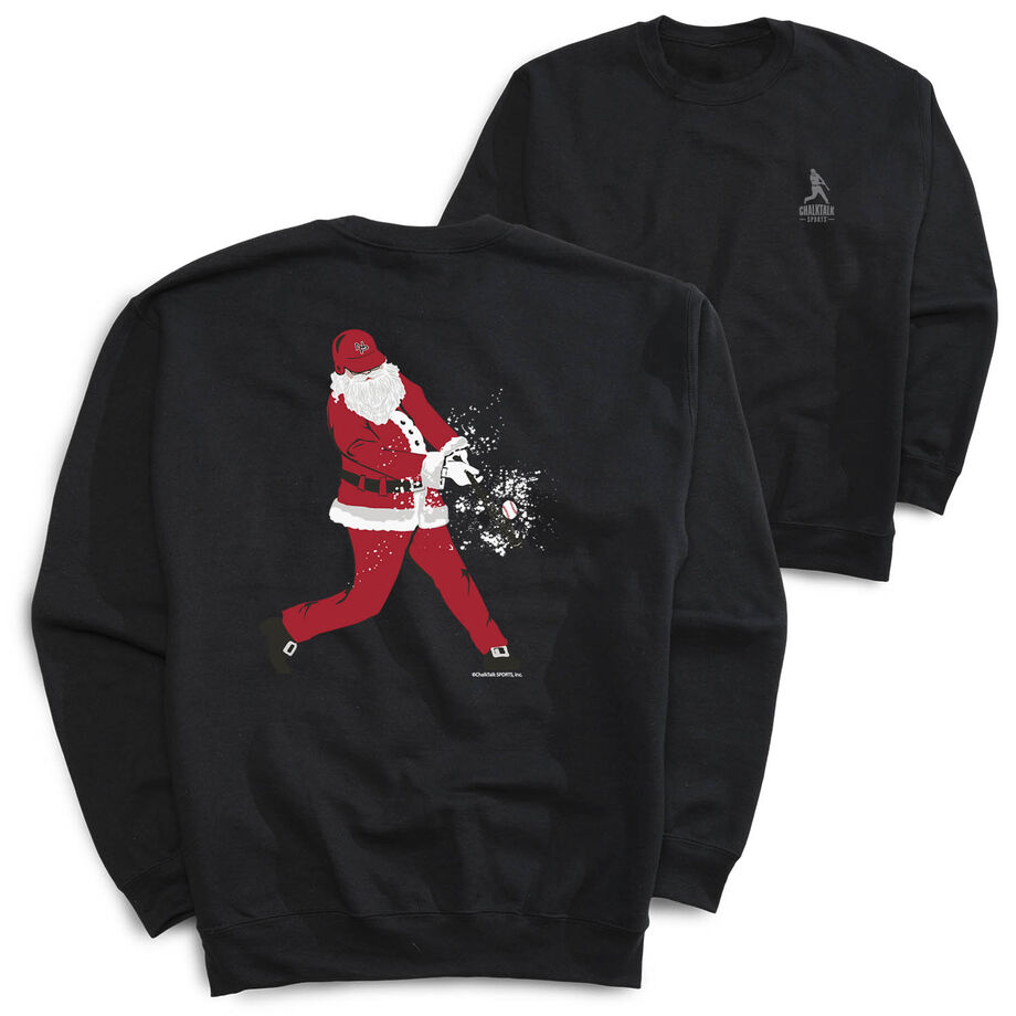 Baseball Crewneck Sweatshirt - Baseball Santa (Back Design)