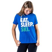 Skiing T-Shirt Short Sleeve Eat. Sleep. Ski.