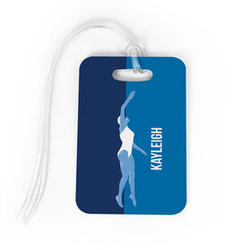 Swimming Bag/Luggage Tag - Personalized Swimmer Girl