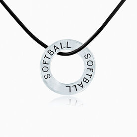 Softball Message Ring Necklace