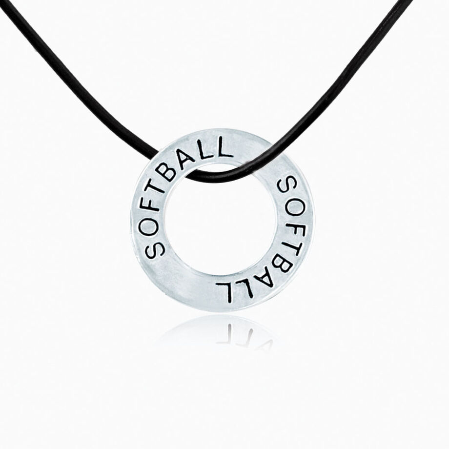 Softball Message Ring Necklace
